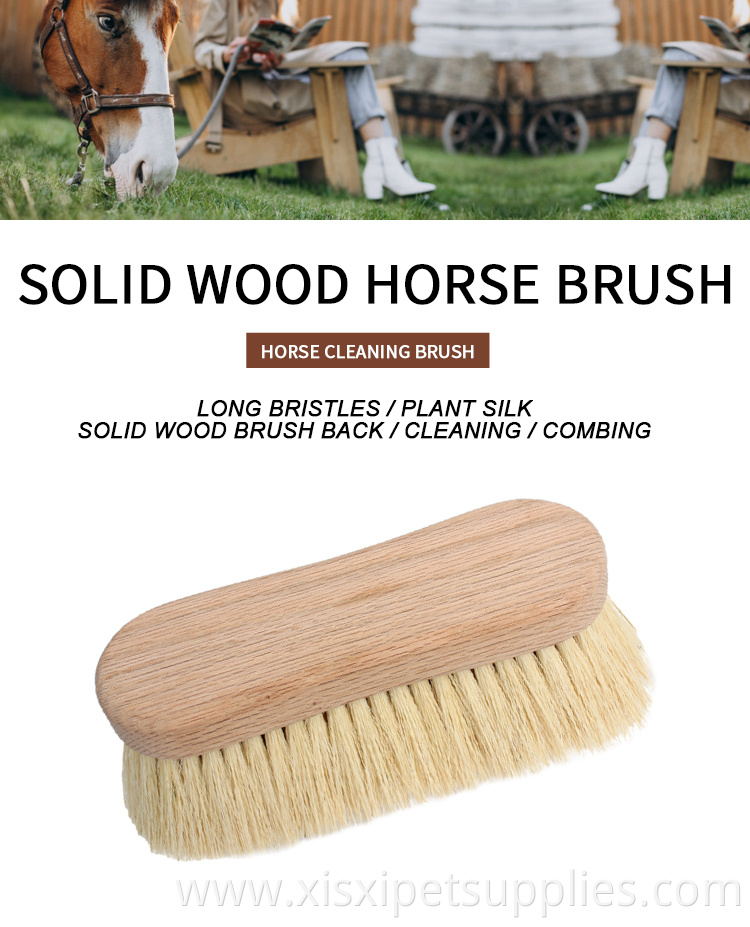 Factory Wholesale Custom Logo Horse Care Products Wooden Horse Cleaning Brush